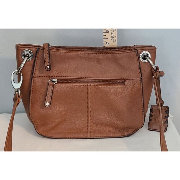 Tignanello Leather Crossbody Shoulder Strap Bag Brown Logo Charm Purse Capsule - Picture 12 of 16